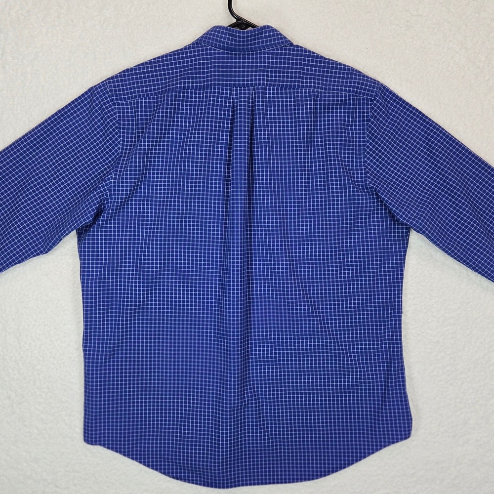 Ralph Lauren Button Down Shirt Mens XL Blue Windowpane Check Long Sleeve Cotton - Picture 6 of 14